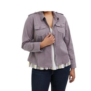 Torrid Slate grey Twill Peplum Utility jacket size 10